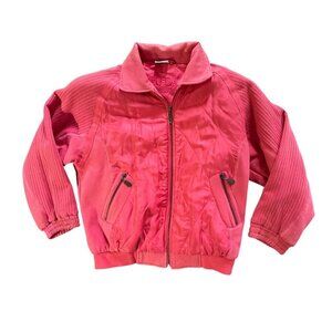 FUDA international pink quilted bomber jacket full zip Size Medium women vintage